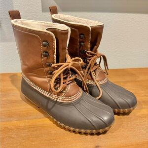 Women’s Esprit 7.5 Lined Marina Duck Boots Faux Fur Lining